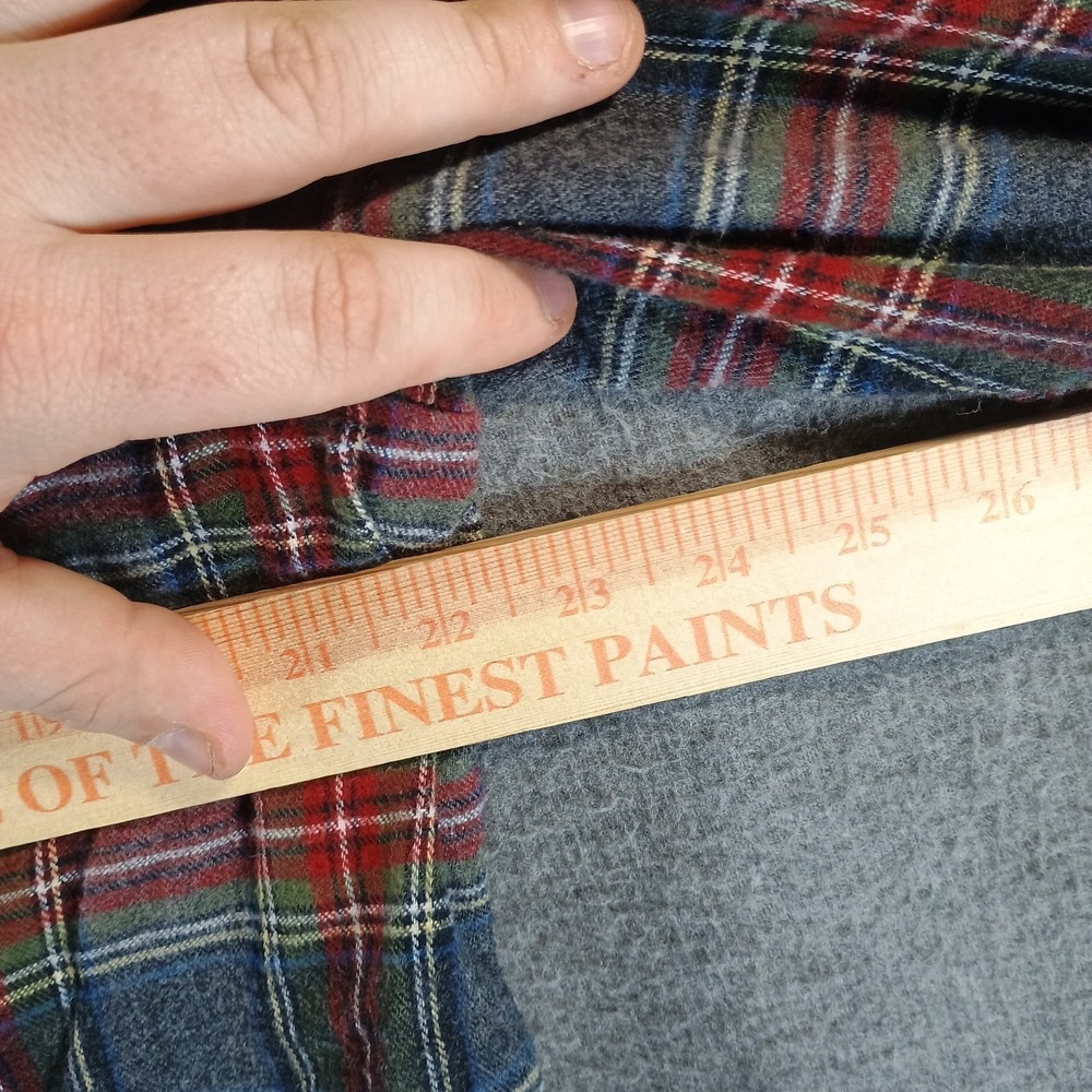 LL Bean Scotch Plaid Flannel Pajama Shirt Mens L Plaid Pocket Lightweight - Picture 8 of 10